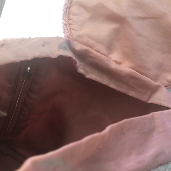 Pink fleece teddy bear fabric mini backpack Barbie dream house style bag - Picture 6 of 11